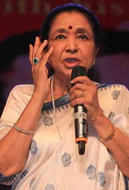 Asha Bhosle background portrait