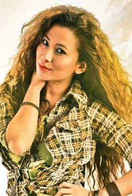 Menuka Pradhan background portrait