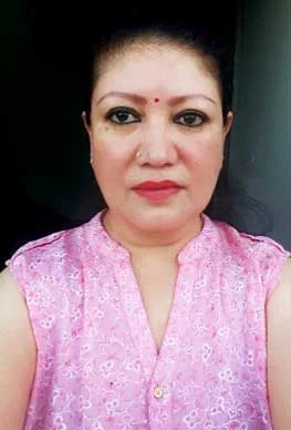 Sharmila Malla background portrait
